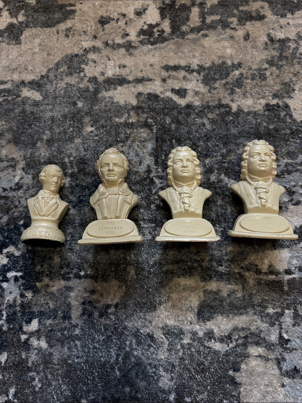 Set of 4 Decorative Classical Composer Busts in Cream